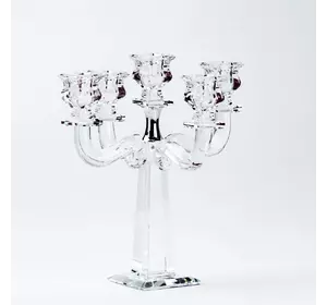 Підсвічник-канделябр Кришталевий скляний на 5 свічок 26 см