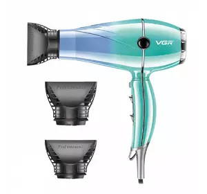 Фен для волосся VGR V-452 професійний з двома концентраторами, бірюзовий