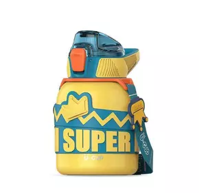 Термос дитячий Super Hero Dream 560 мл з ремінцем, жовтий