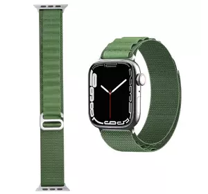 Ремінець нейлоновий до годинника SmartX Ultra / Apple Watch кріплення на 42/44/45/49 мм, зелений