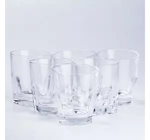 Набір склянок для віскі з товстим дном 6 штук по 250 мл, прозорий