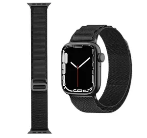 Ремінець нейлоновий до годинника SmartX Ultra / Apple Watch кріплення на 42/44/45/49 мм, чорний
