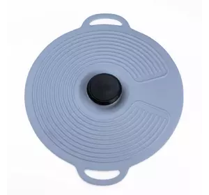 Кришка для посуду силіконова універсальна діаметром 28 см, сірий