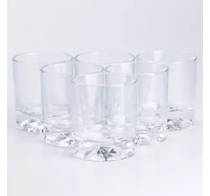 Набір склянок для віскі із товстого скла 6 штук по 250 мл, прозорий