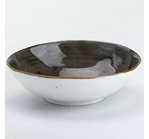 Тарілка керамічна глибока 500 мл 17,5 см, коричневий