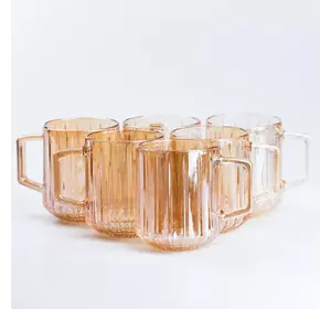 Набір чашок скляних Lirmartur 6 штук по 310 мл, янтарний