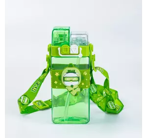 Пляшка для води Bear 500 мл з трубочкою, зелений