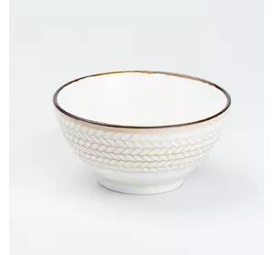 Тарілка керамічна глибока в стилі ретро, білий
