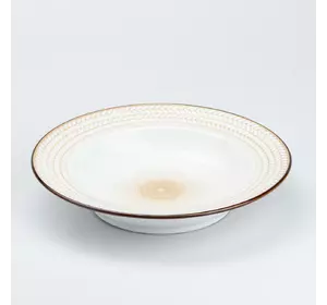 Тарілка супова керамічна 23,5 см в стилі ретро, білий