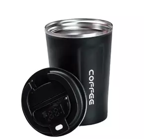Термокружка Coffee 380 мл з датчиком температури, чорний