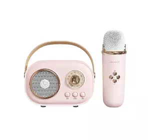Портативна колонка з мікрофоном Platinum C-20 BT/TF/USB/FM з вологозахистом 5 Вт, рожева